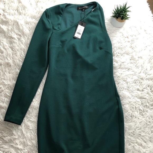 ONE SHOULDER Dynamite Bodycon DRESS - Picture 3 of 4